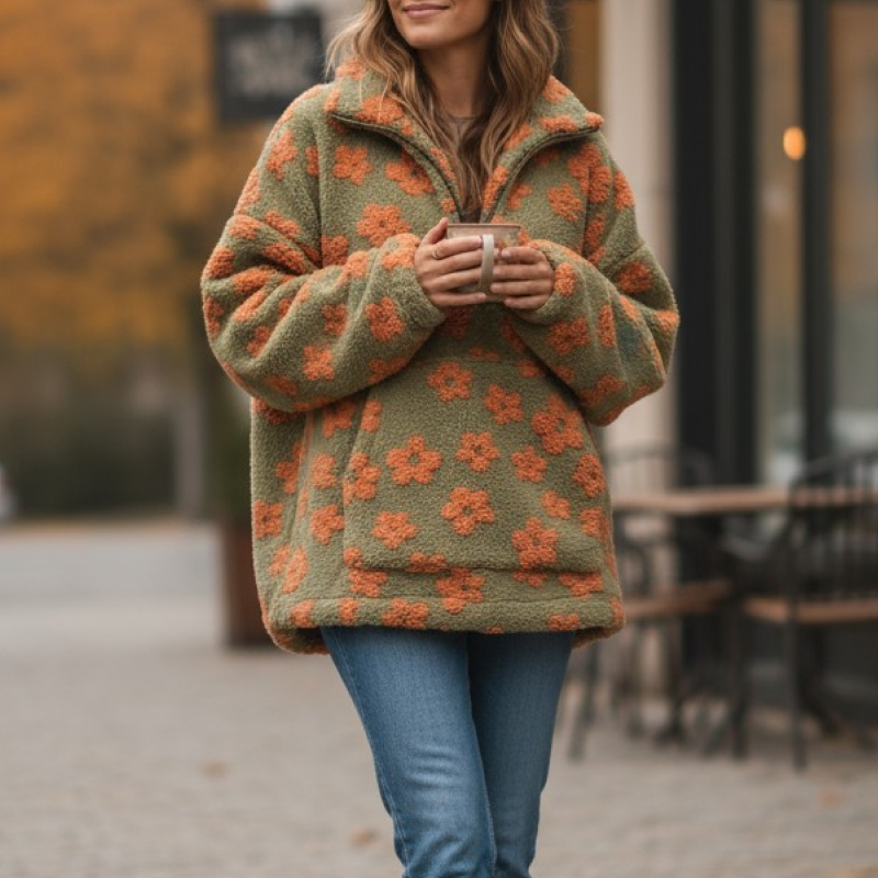 Sandra - Boho-Inspired Sherpa Sweater