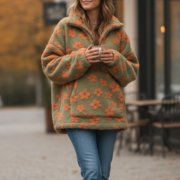 Sandra - Boho-Inspired Sherpa Sweater