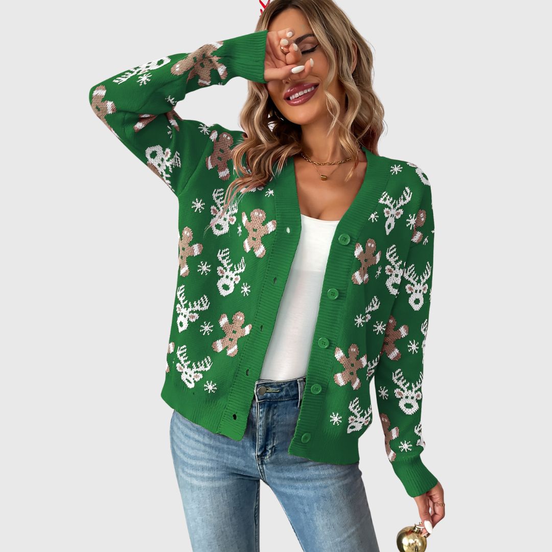Zoe - Reindeer & Snowflake Sweater