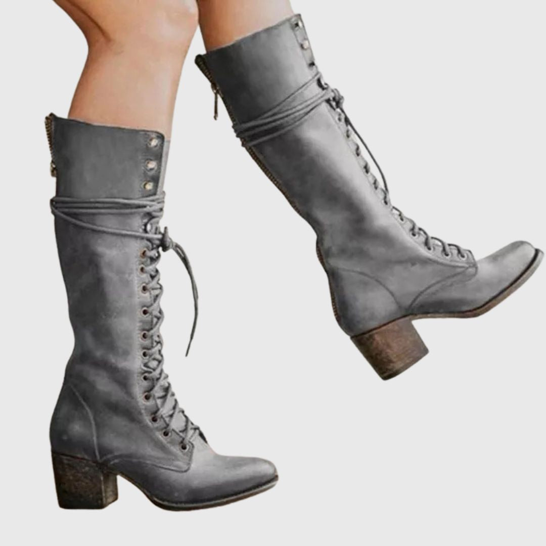 Amelia - Lace-Up Knee-High Boots