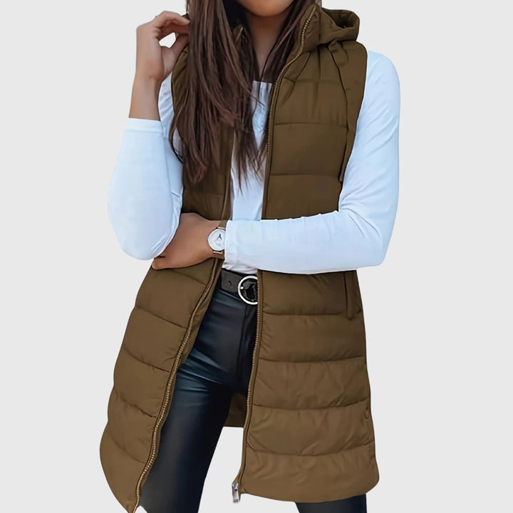 RAIN - Hood Long Puffer Vest