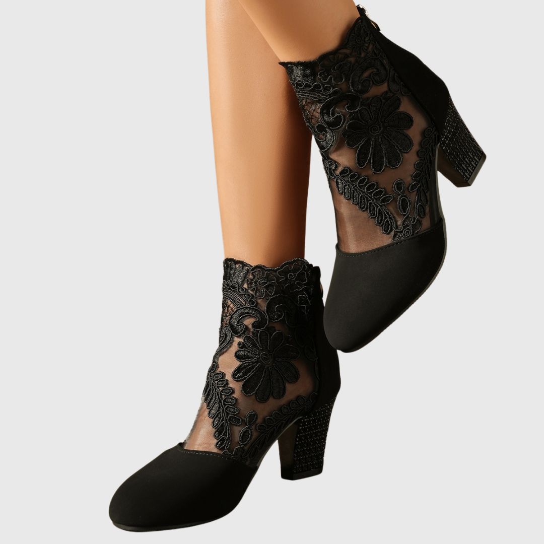 Zelina - Embroidered Ankle Boots