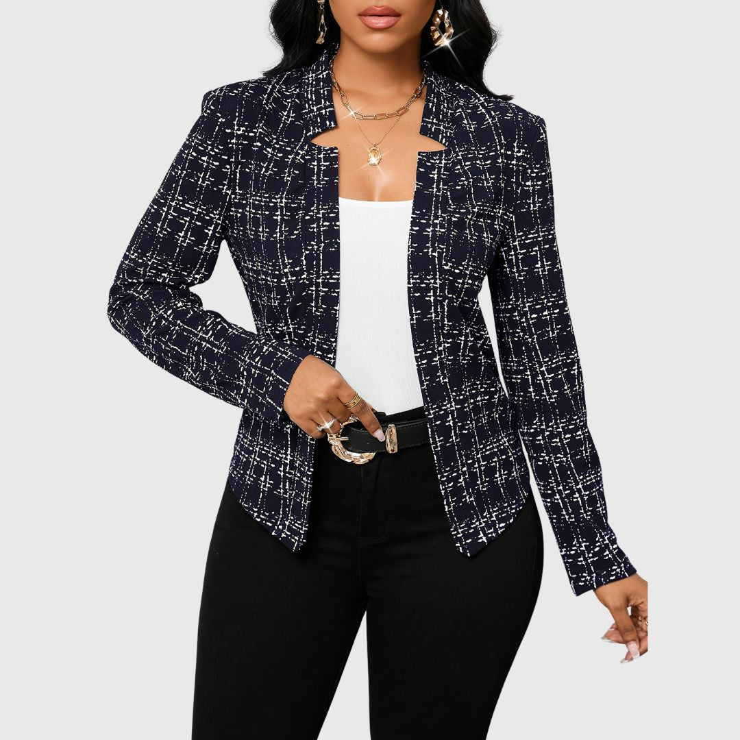 Kessi - Elegant Plaid Jacket