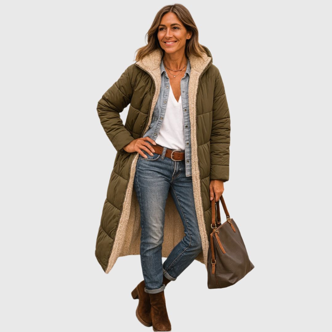 Paige - Long Hooded Quilted Coat