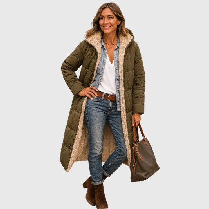 Paige - Long Hooded Quilted Coat