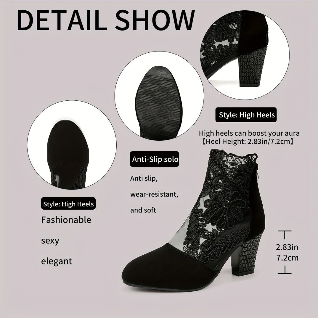 Zelina - Embroidered Ankle Boots