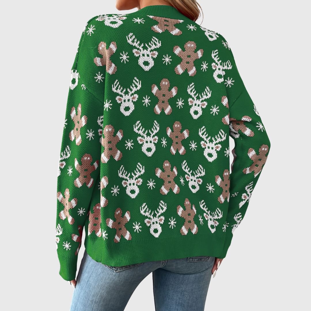 Zoe - Reindeer & Snowflake Sweater