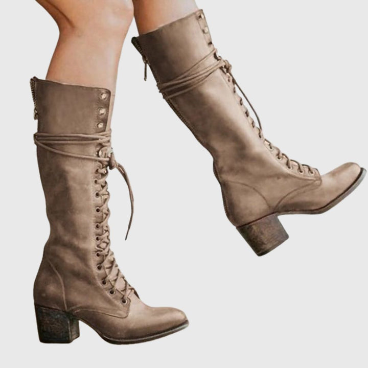 Amelia - Lace-Up Knee-High Boots