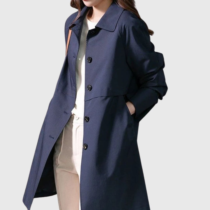 Sarah - Button Long Trench Coat