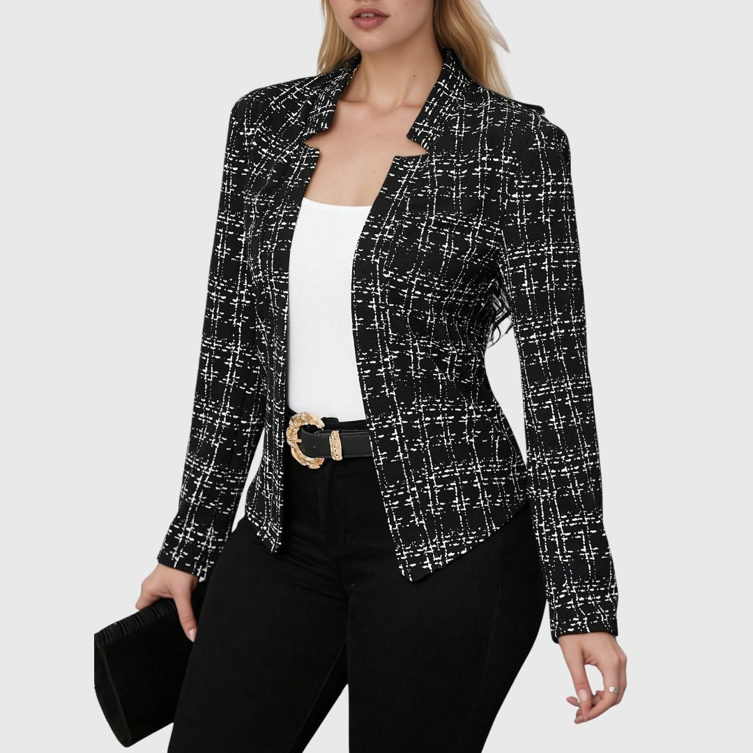 Kessi - Elegant Plaid Jacket