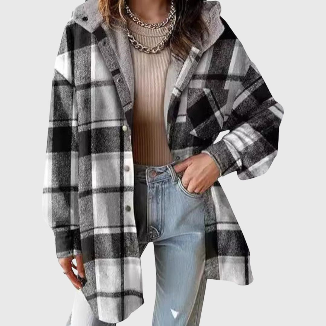 Tallulah - Hooded Plaid Jacket