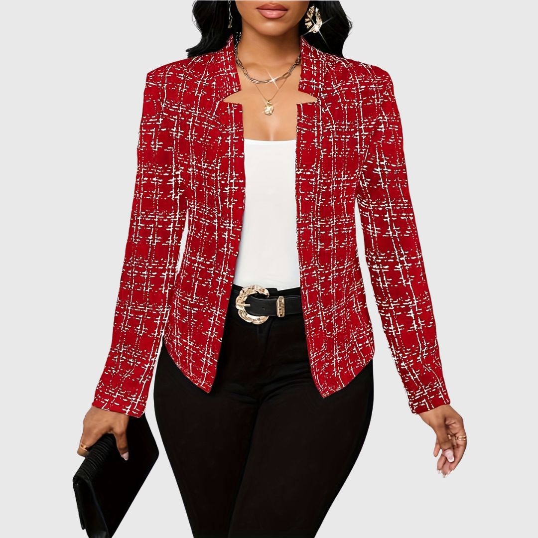 Kessi - Elegant Plaid Jacket