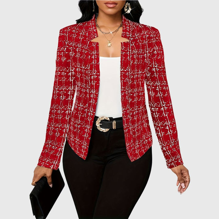 Kessi - Elegant Plaid Jacket