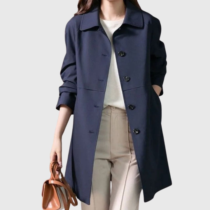 Sarah - Button Long Trench Coat