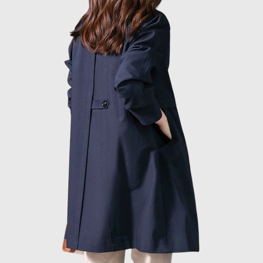 Sarah - Button Long Trench Coat