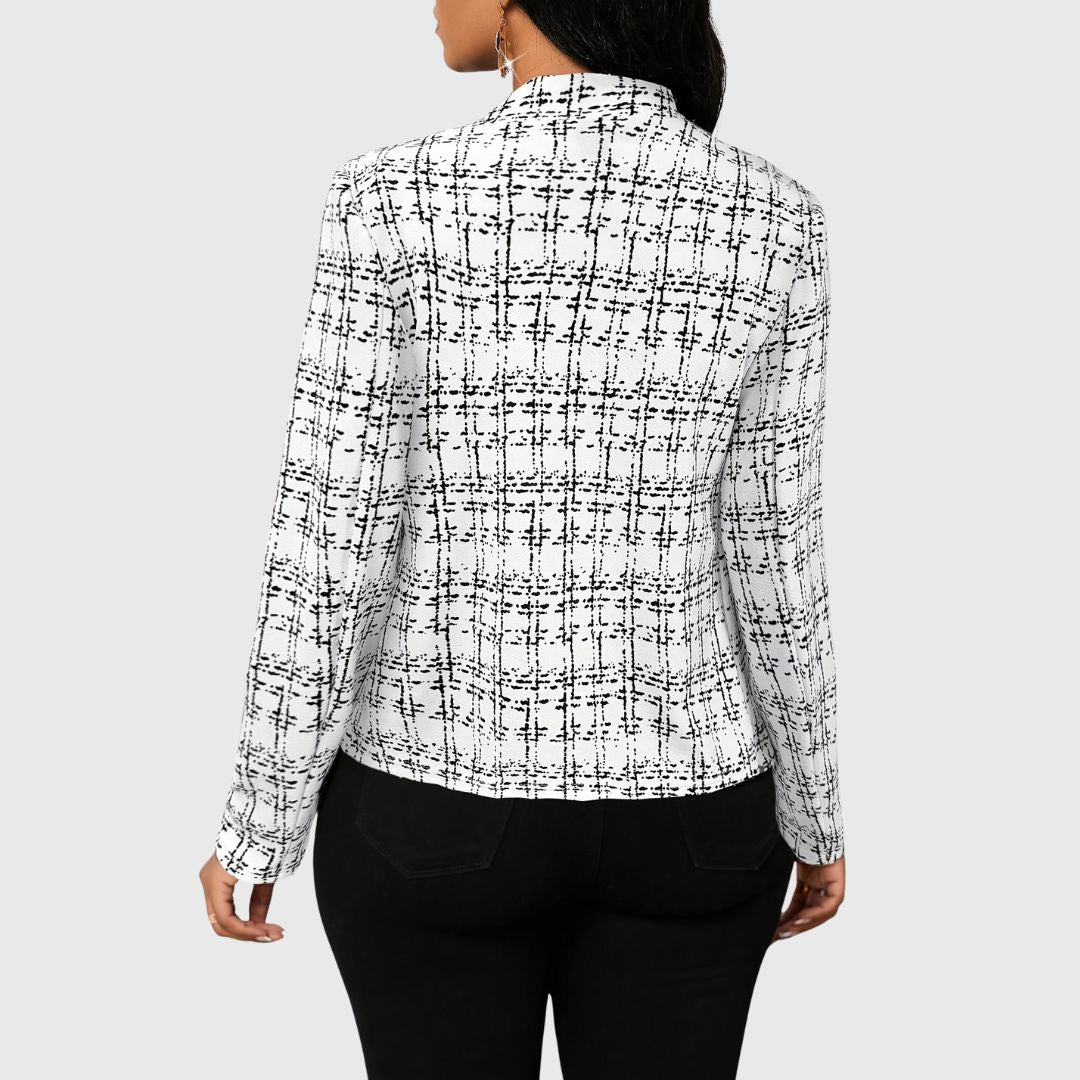 Kessi - Elegant Plaid Jacket