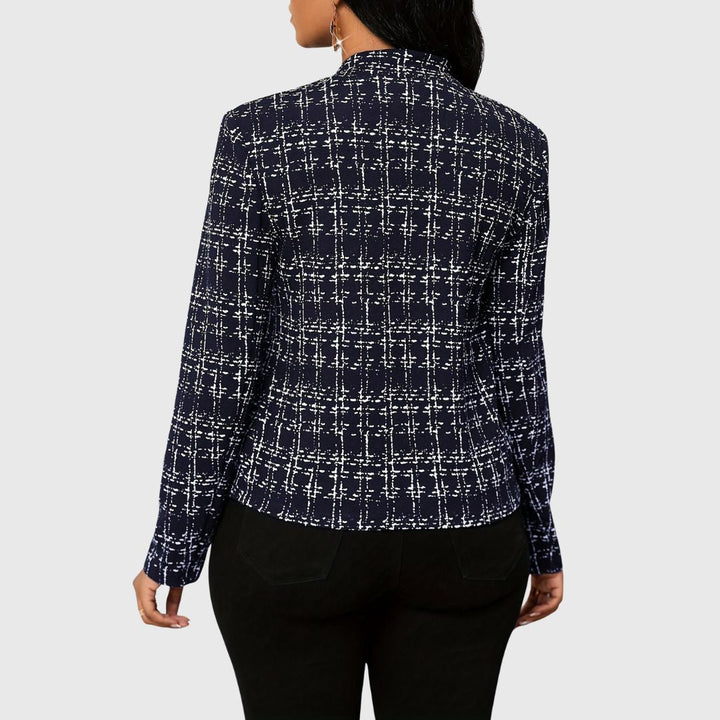 Kessi - Elegant Plaid Jacket